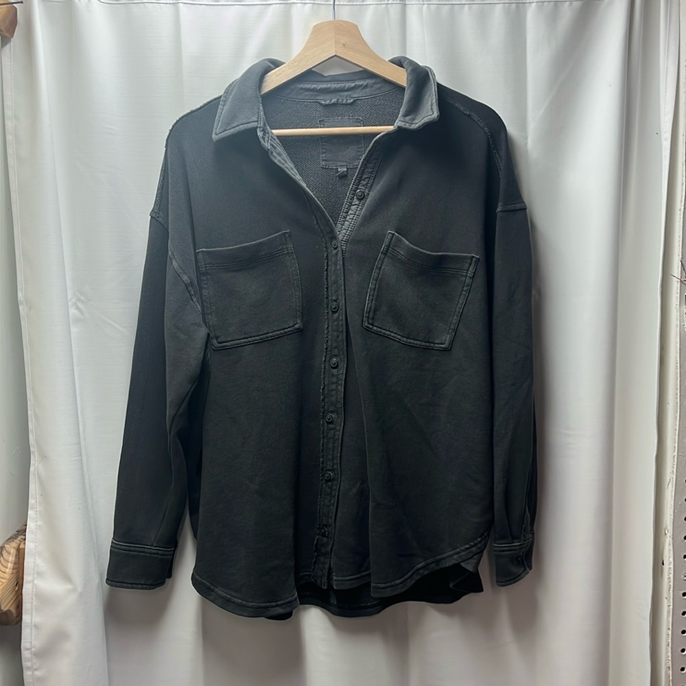 Aerie Smoke Gray Lumberjack Button Up Shirt - XS
